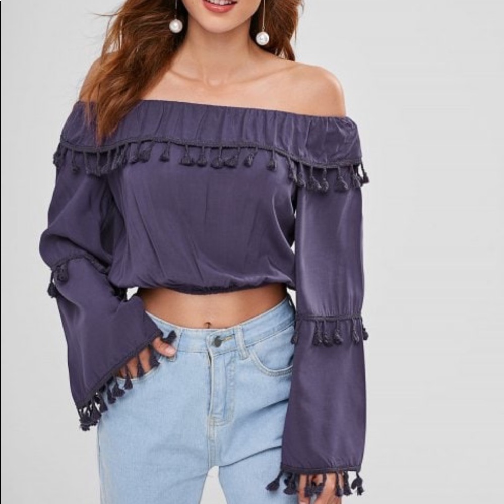 Zaful off the shoulder crop top